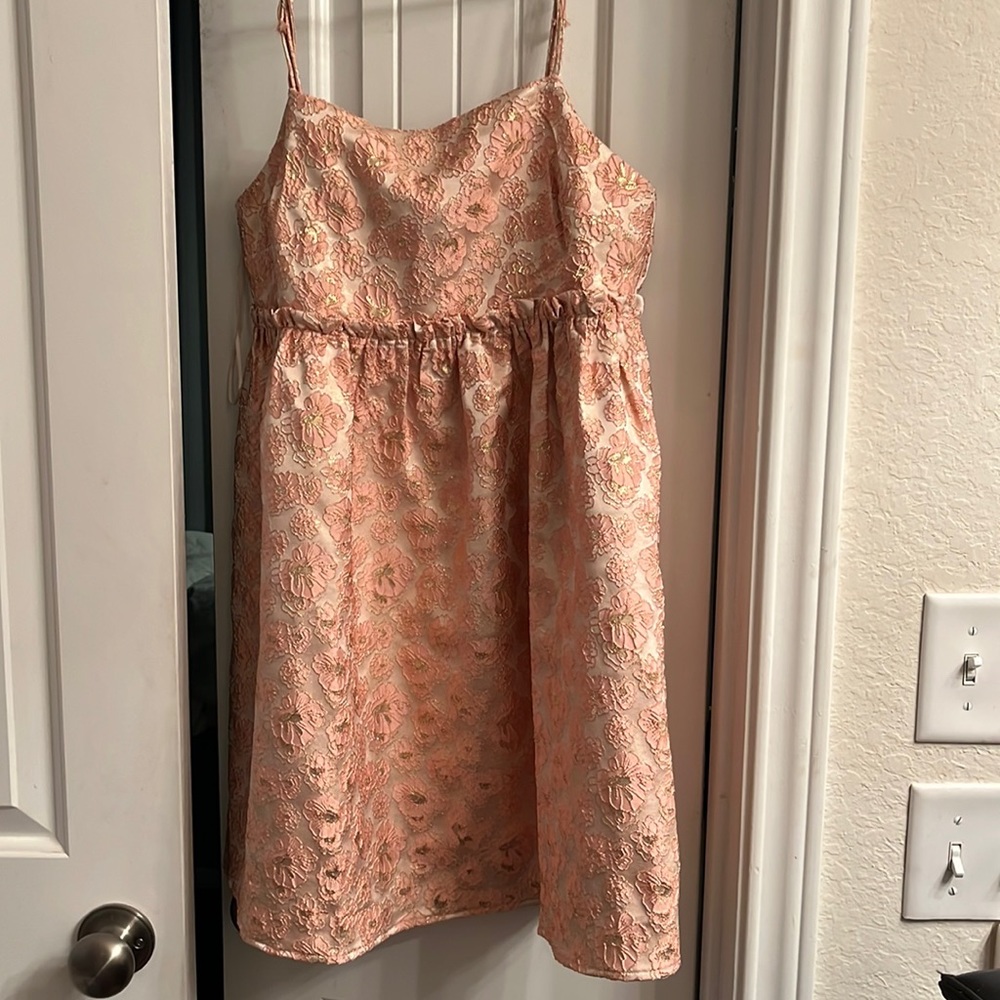 Mi Ami pink and gold baby doll dress